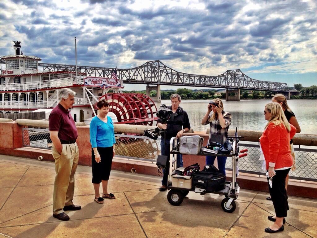 Commercial shot in Peoria (that's the wind blowing the front of my shirt out)