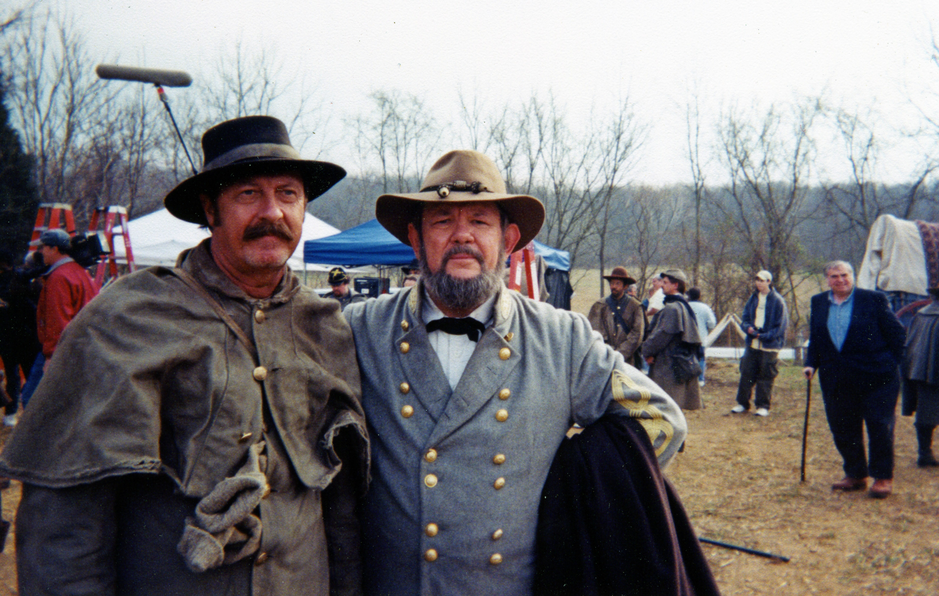 Tom Thompson and the late Royce Applegate on the set of 'Gods and Generals'.