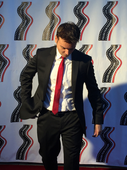 Candid shot of Peter post-interview at the Polish Film Festival in Los Angeles at the Egyptian Theatre