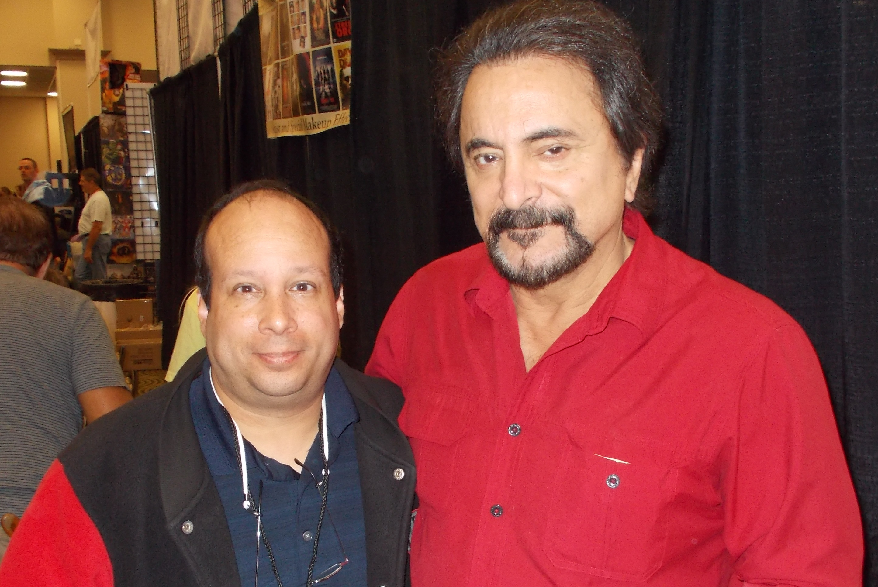 Michael J. Tomaso and special effects make-up artist, Tom Savini pose for a photo at Spooky Empire in October, 2014.