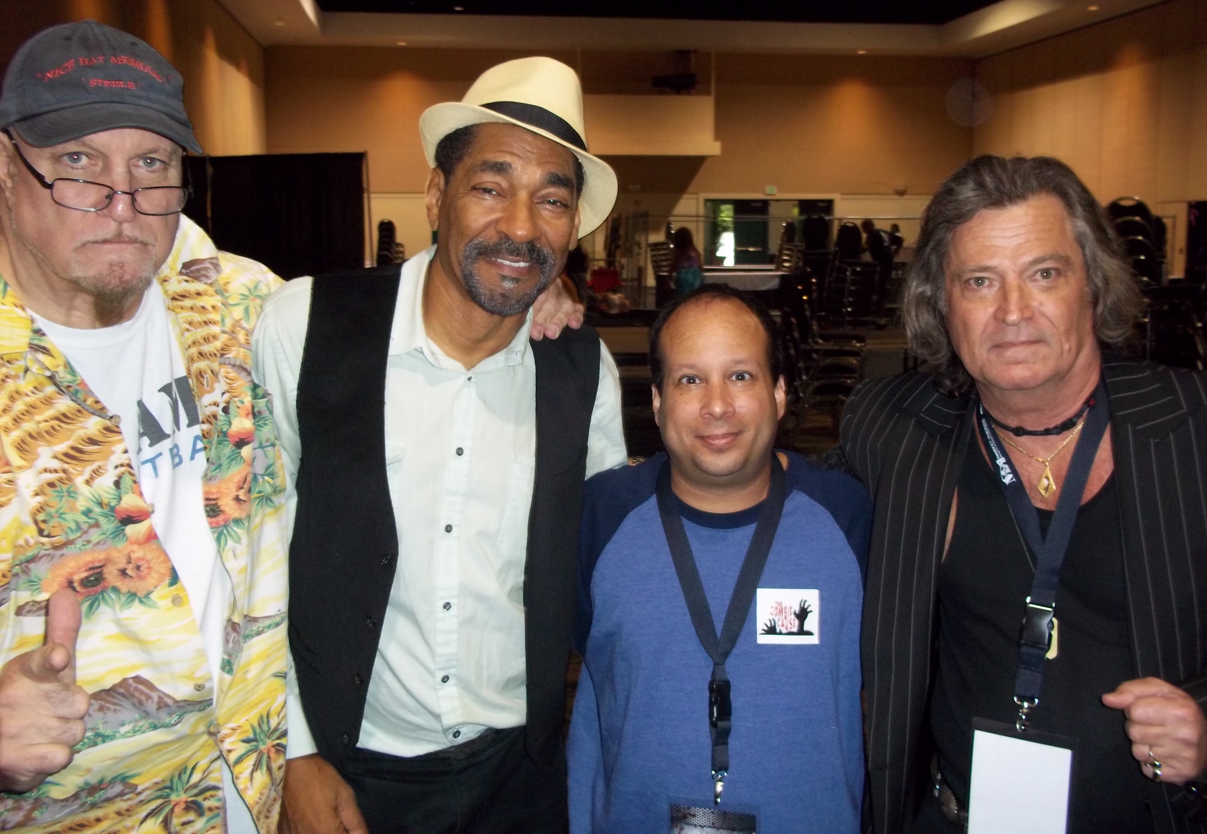 'Day of the Dead' (1985) cast members Gary Klar (Steele), Terry Alexander (John), Michael J. Tomaso (Football Player Zombie)& Joseph Pilato (Capt. Rhodes) reunite at ZombiCon, 2012 in Ft. Myers, Florida.