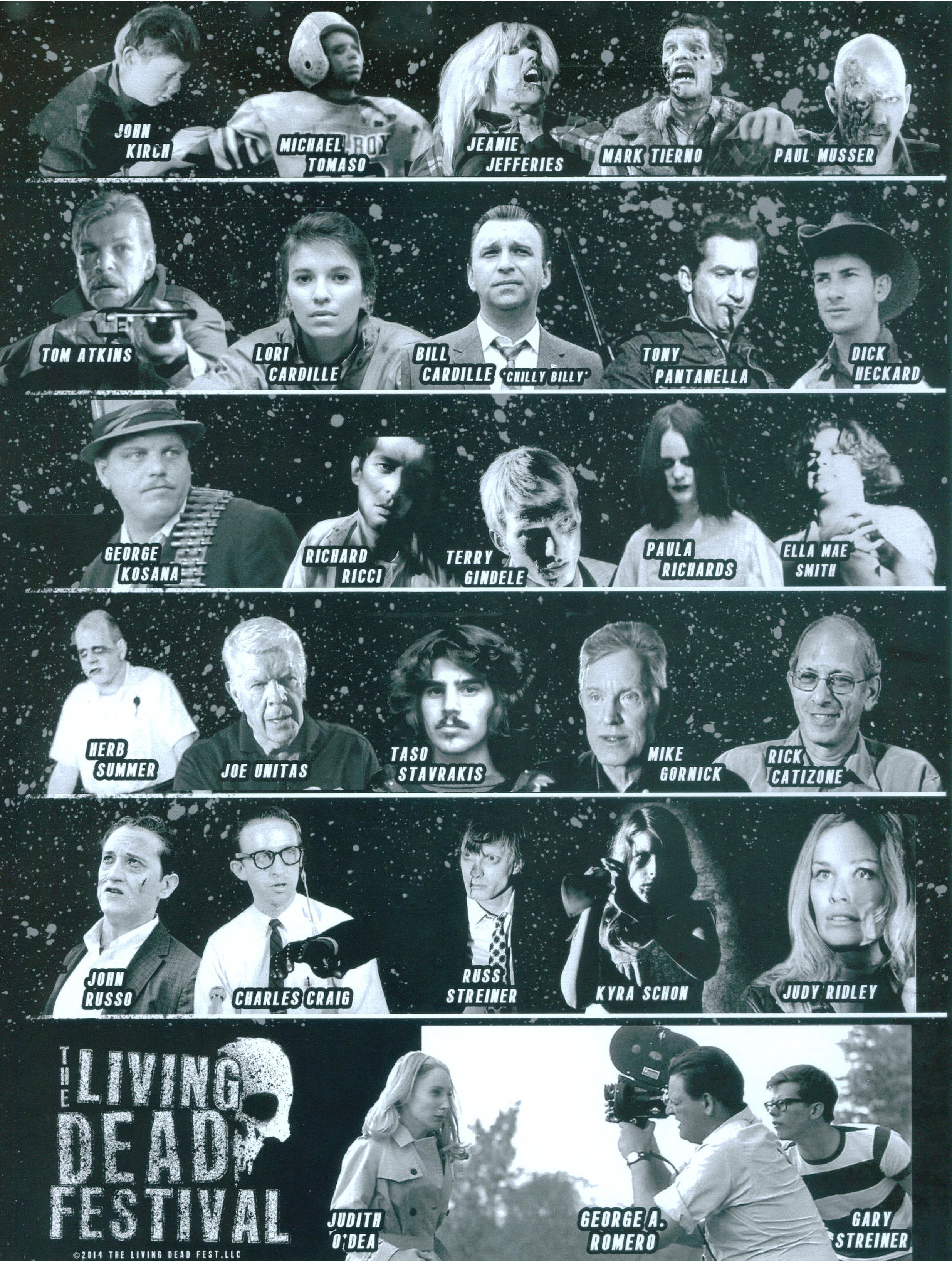 Media Guest Lineup for The Living Dead Fest, 2014.