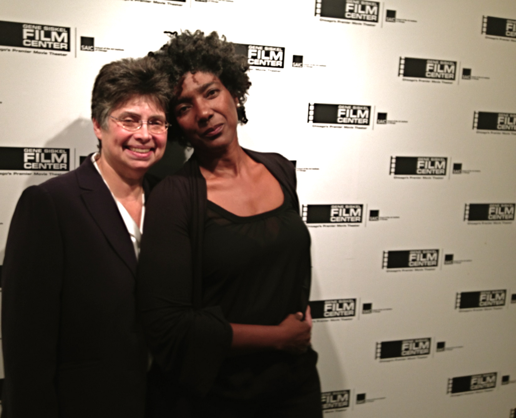 September Williams with Director Sharon Karp at the premiere of A SONG FOR YOU, Gene Siskle Center, Chicago