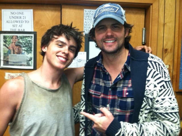 Austin with Kristopher Polaha on the set of Beneath the Leaves. Austin plays Kris as Young Larson