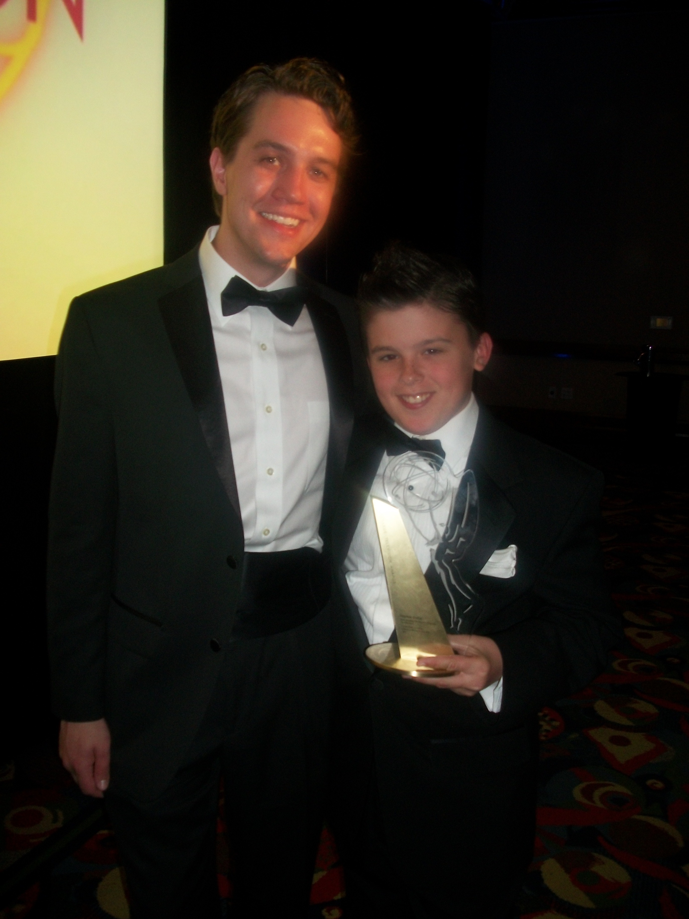 Austin with Director Clay Hassler and the Emmy for 