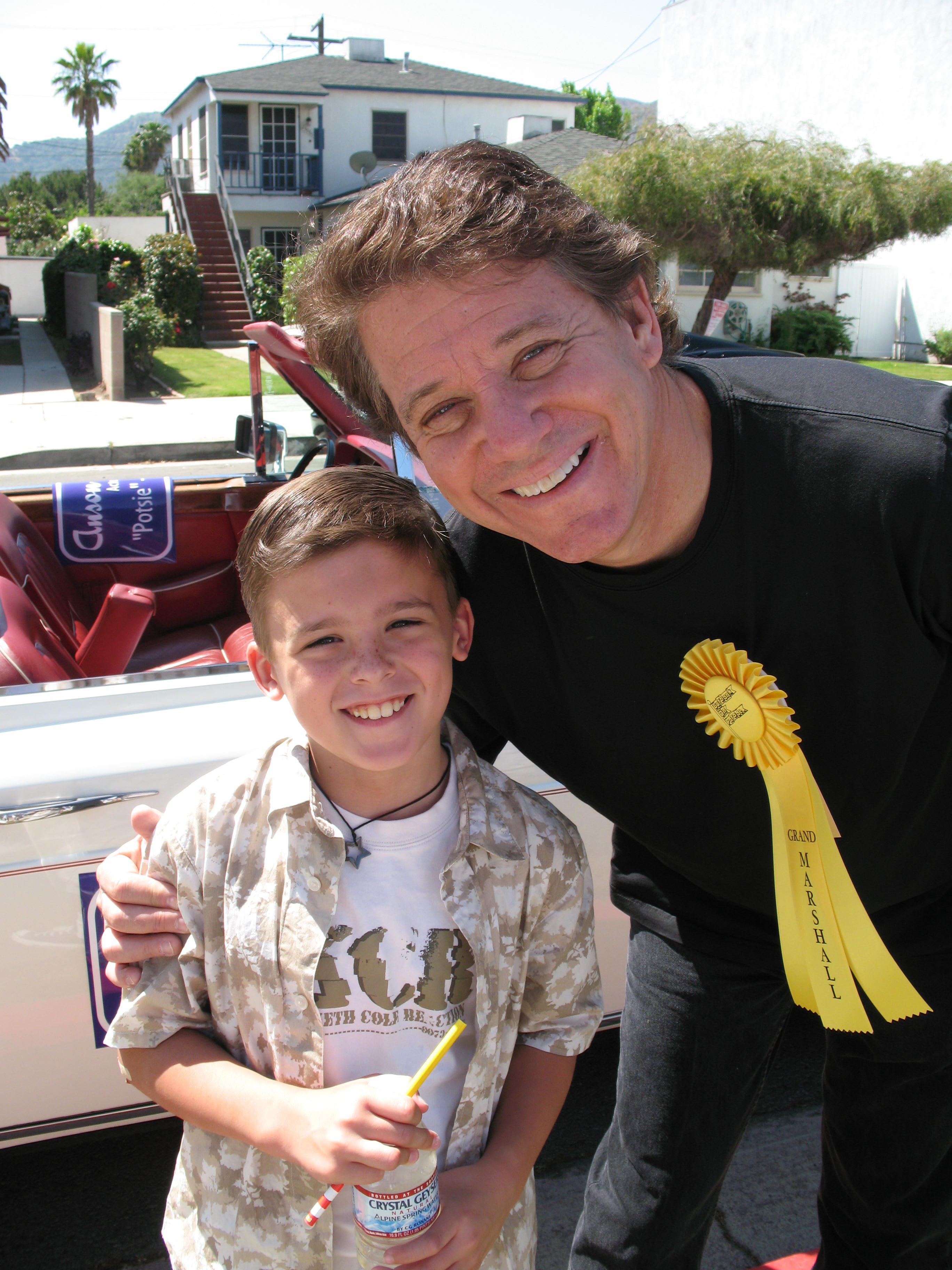 Austin with Anson Williams in the Burbank Day Parade.