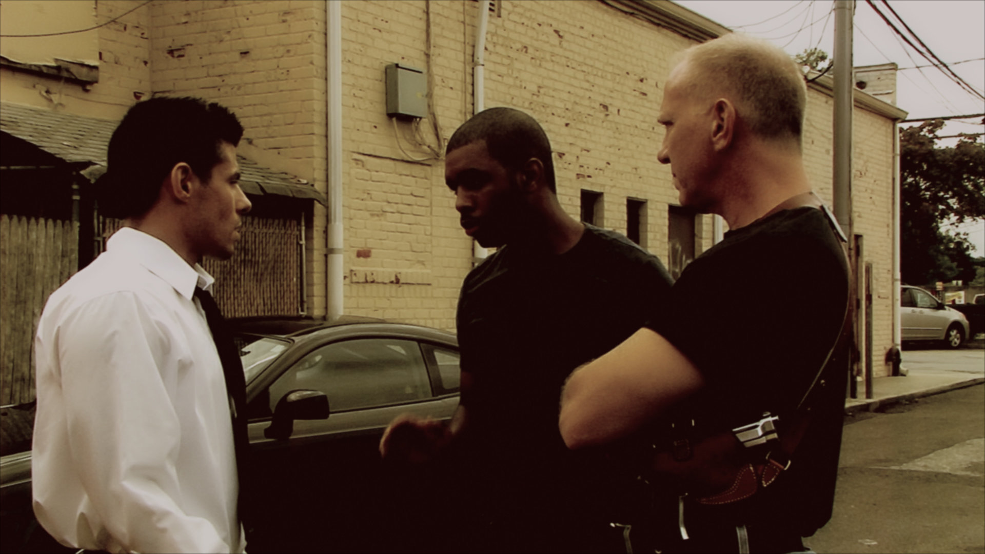 Miller (Chris Corulla Jr.), Stokes (Andre' Joseph), and Talbot (Drew Henriksen) prepping up for a bust.