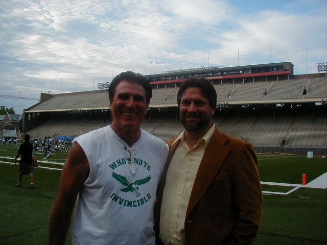 1970's Gary with Vince Papale on set of 