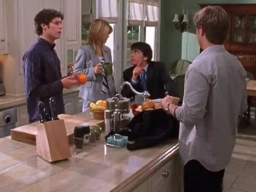 Still of Peter Gallagher, Adam Brody, Kelly Rowan and Ben McKenzie in The O.C. (2003)