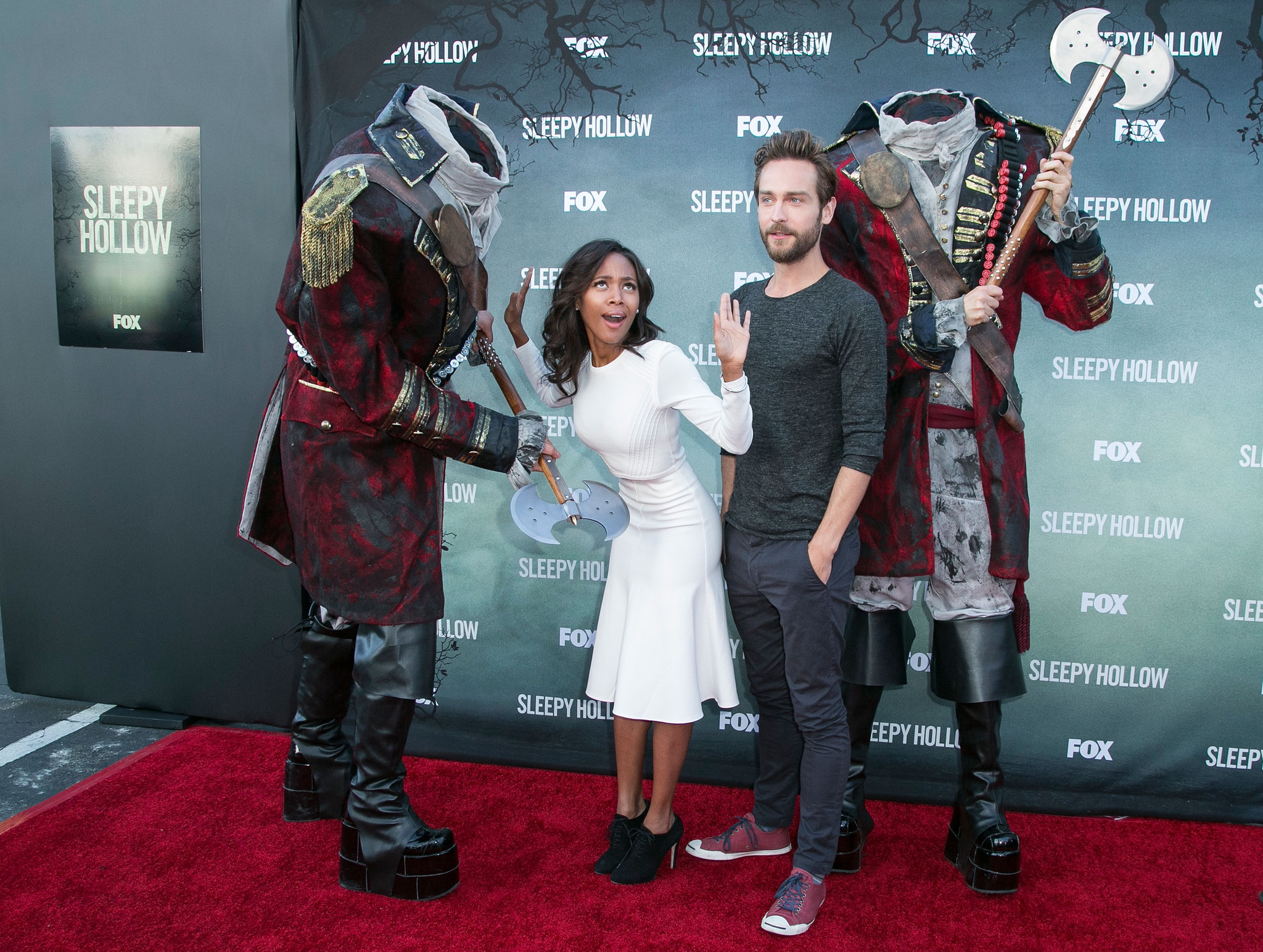 Actress Nicole Beharie (L) and actor Tom Mison attend Los Angeles special screening and Q&A of FOX's 
