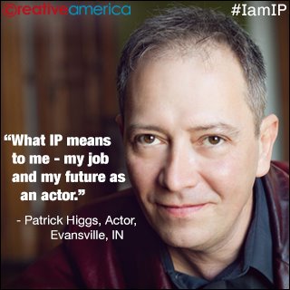Patrick Higgs was featured as part of World IP Day via the Creative America campaign #IamIP