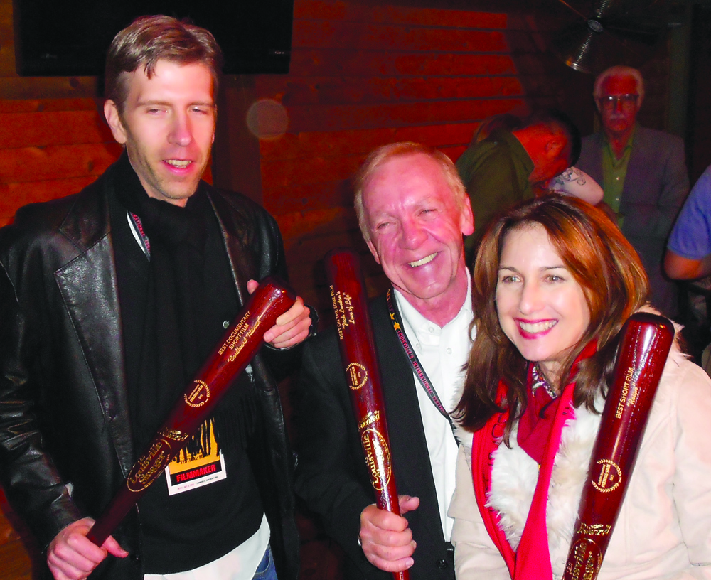 Top Winners at LIFF, from left, Sam Frazier, Cardboard Titanic, Best Documentary; Bob Gregg, Love of Life, Best Feature Film (On the Edge), and Reign, Best Short Film and Audience Award Winner, Kimberly Jentzen.