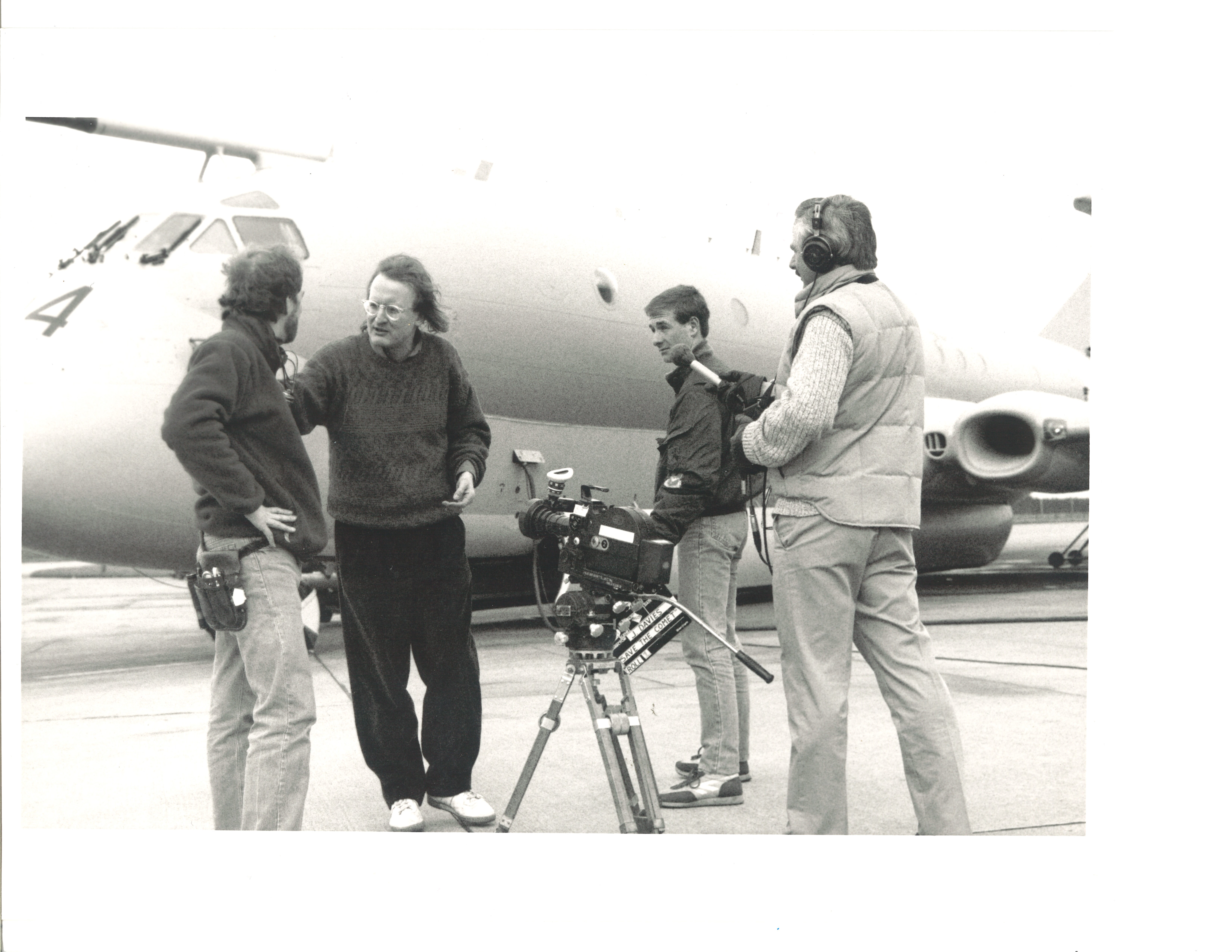 John Davies directing THE FIRST JETLINER in Scotland for PBS
