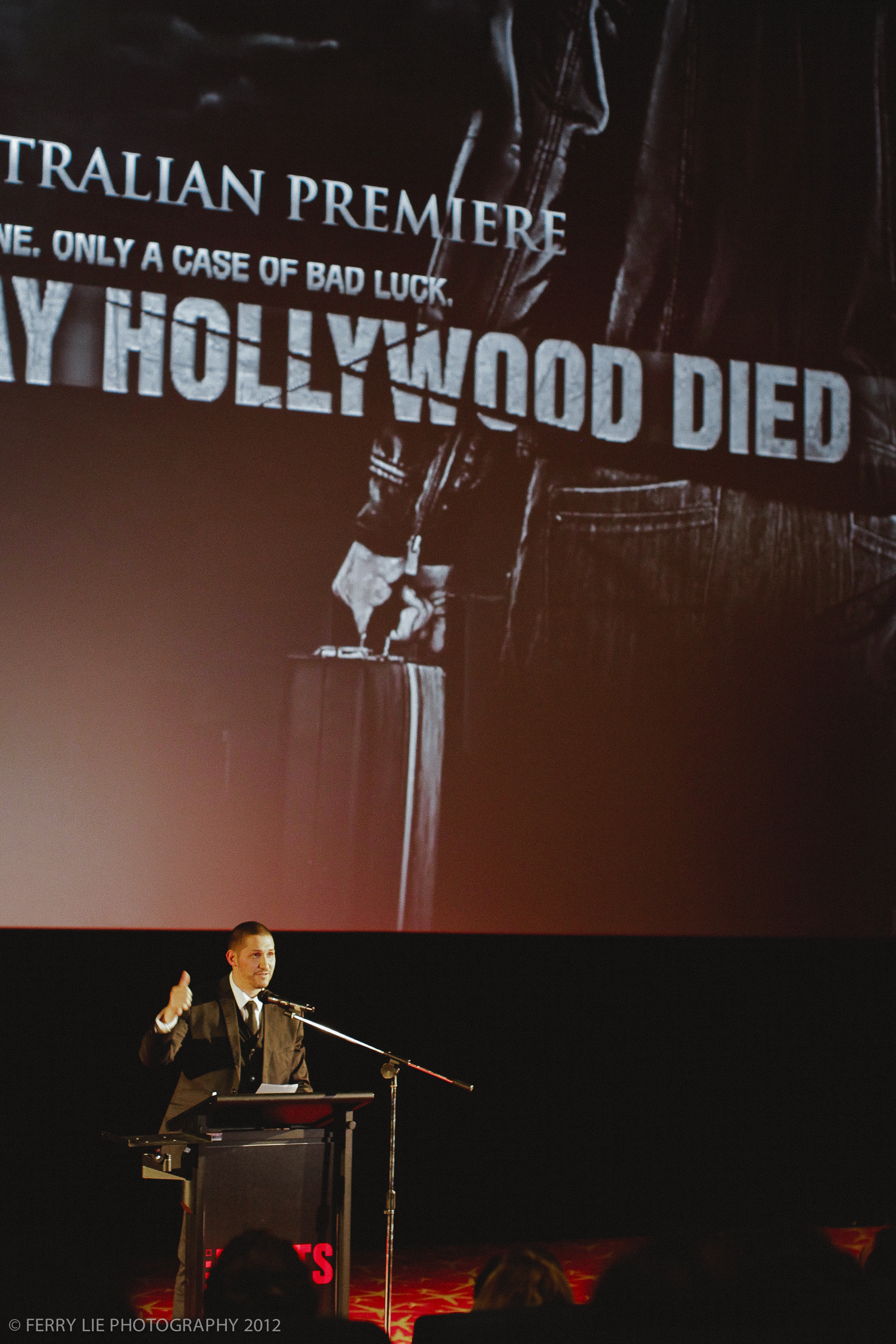 Managing Director and Producer @ Rising Pictures gives the thumbs up to commence the screening of The Day Hollywood Died