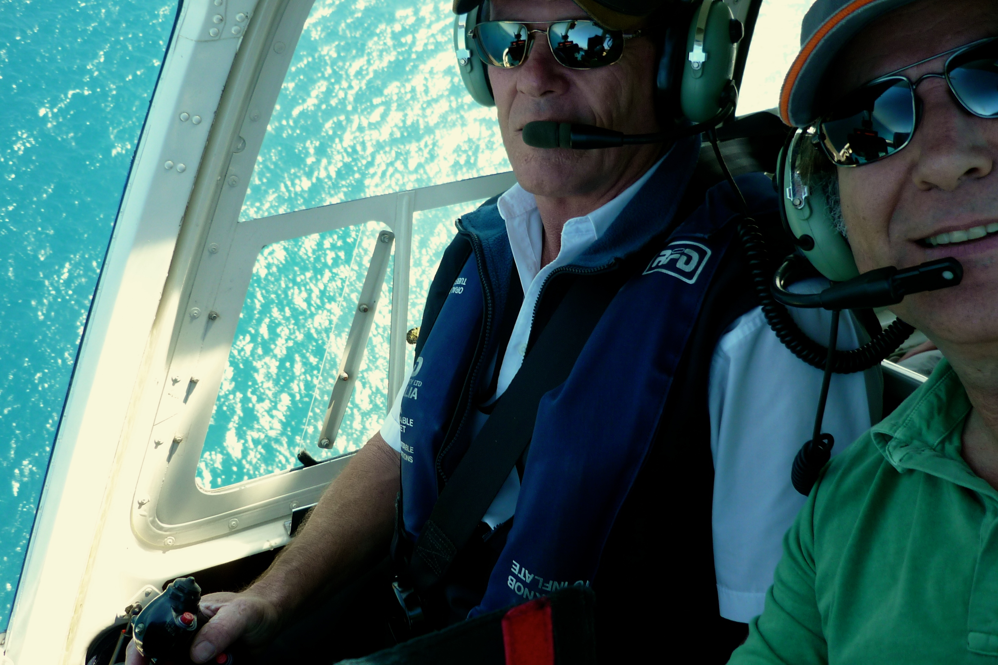 Heli-pilot Chris Rose and Director/DP Richard Chapelle ACS filming for Wonders of Planet Earth.