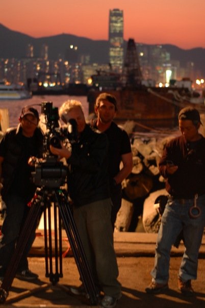 Blood Money. Hong Kong skyline in the background