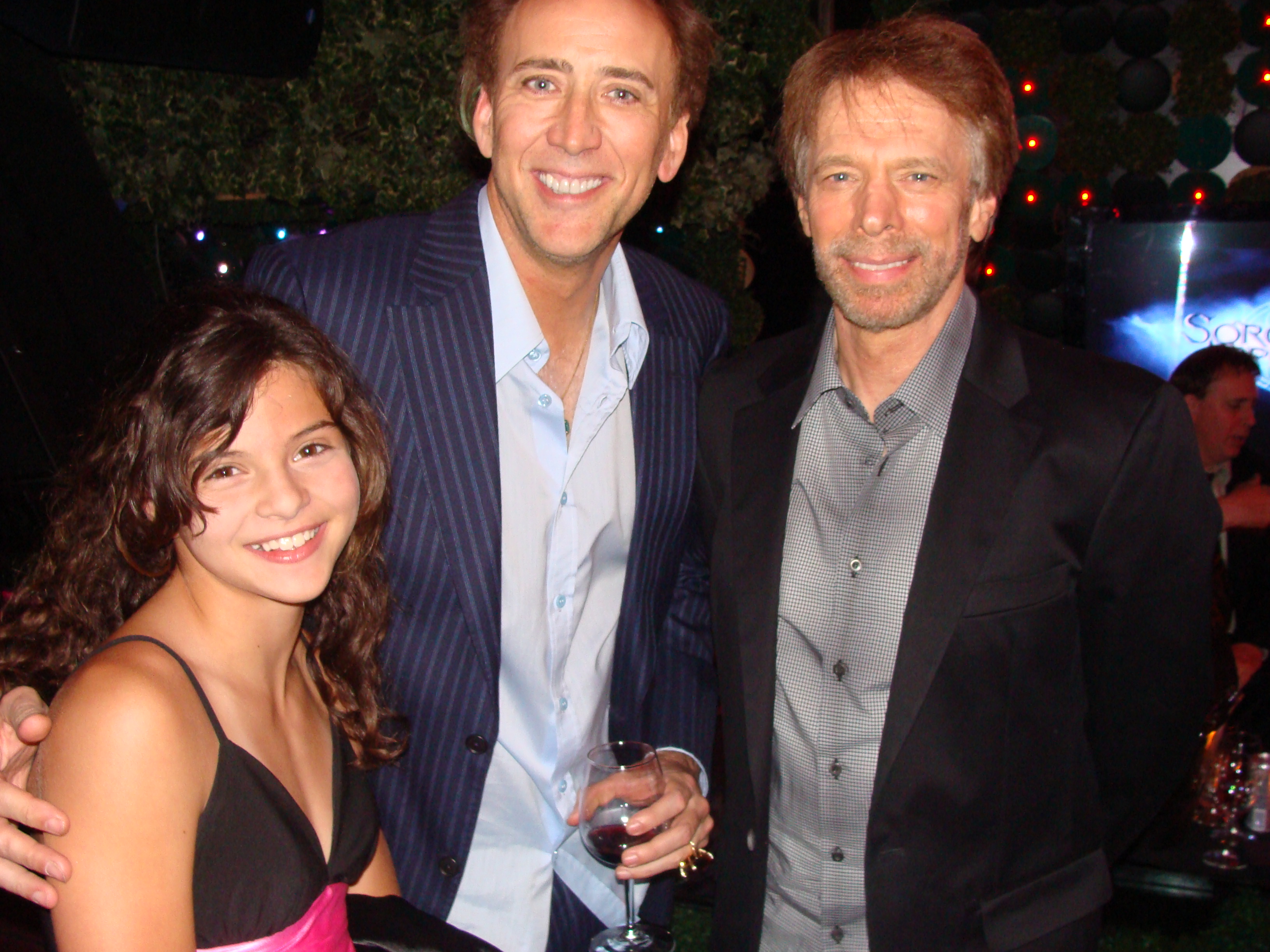 Nicole, Nicolas Cage, and Jerry Bruckheimer at Sorcerer's Apprentice wrap party