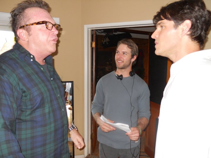 Director Joey Sylvester with Tom Arnold and Tom Archdeacon