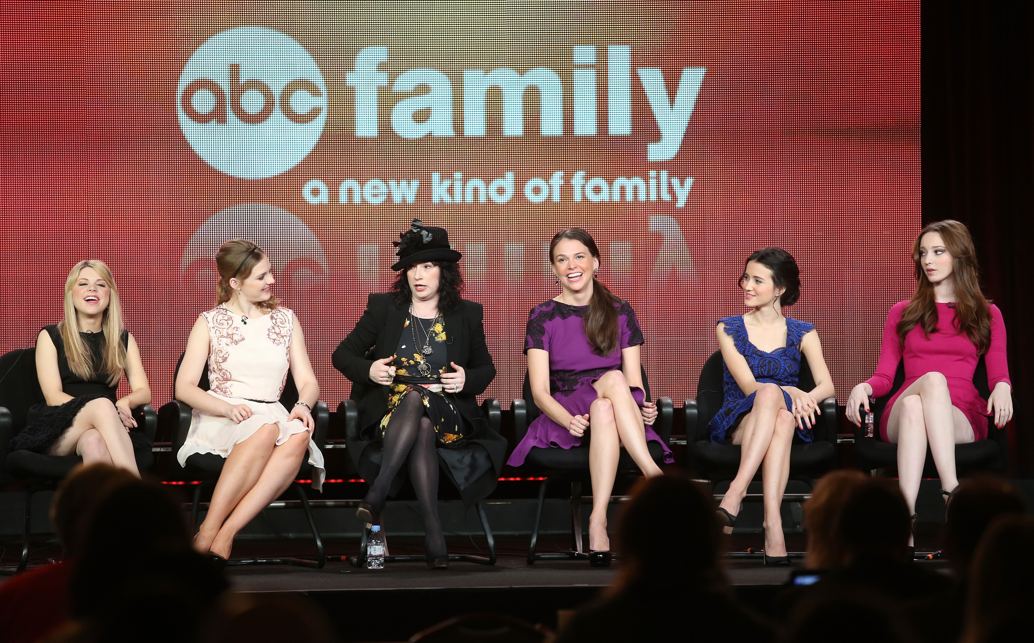 Amy Sherman-Palladino, Sutton Foster, Emma Dumont, Kaitlyn Jenkins, Bailey De Young and Julia Goldani Telles at event of Bunheads (2012)