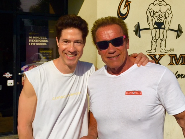 Joe Zazzu and Arnold Schwarzenegger.