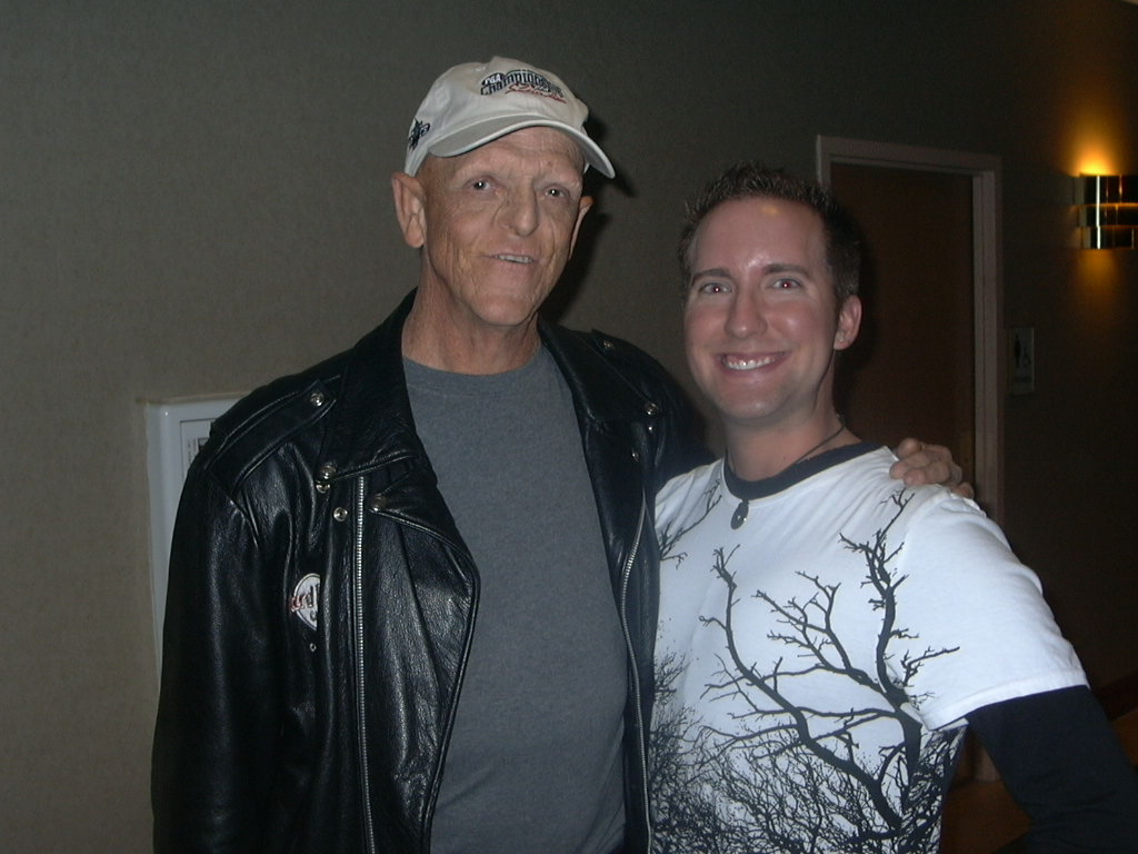 With actor Michael Berryman at the Crypticon Horror Convention. November 2008.