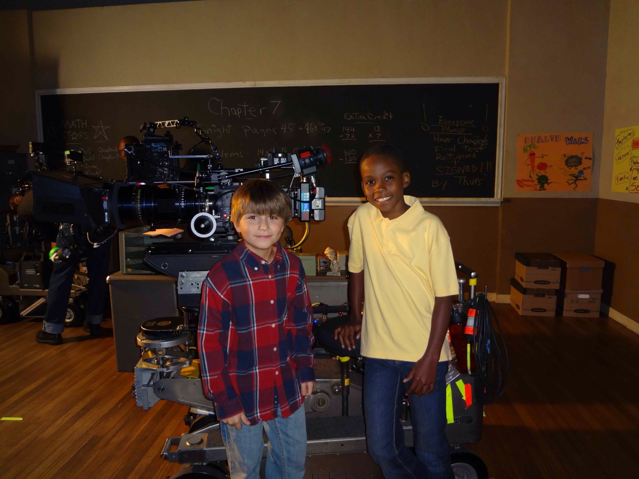 On set at FOX shooting new girl with his buddy Stone. Young Winston and Young Nick