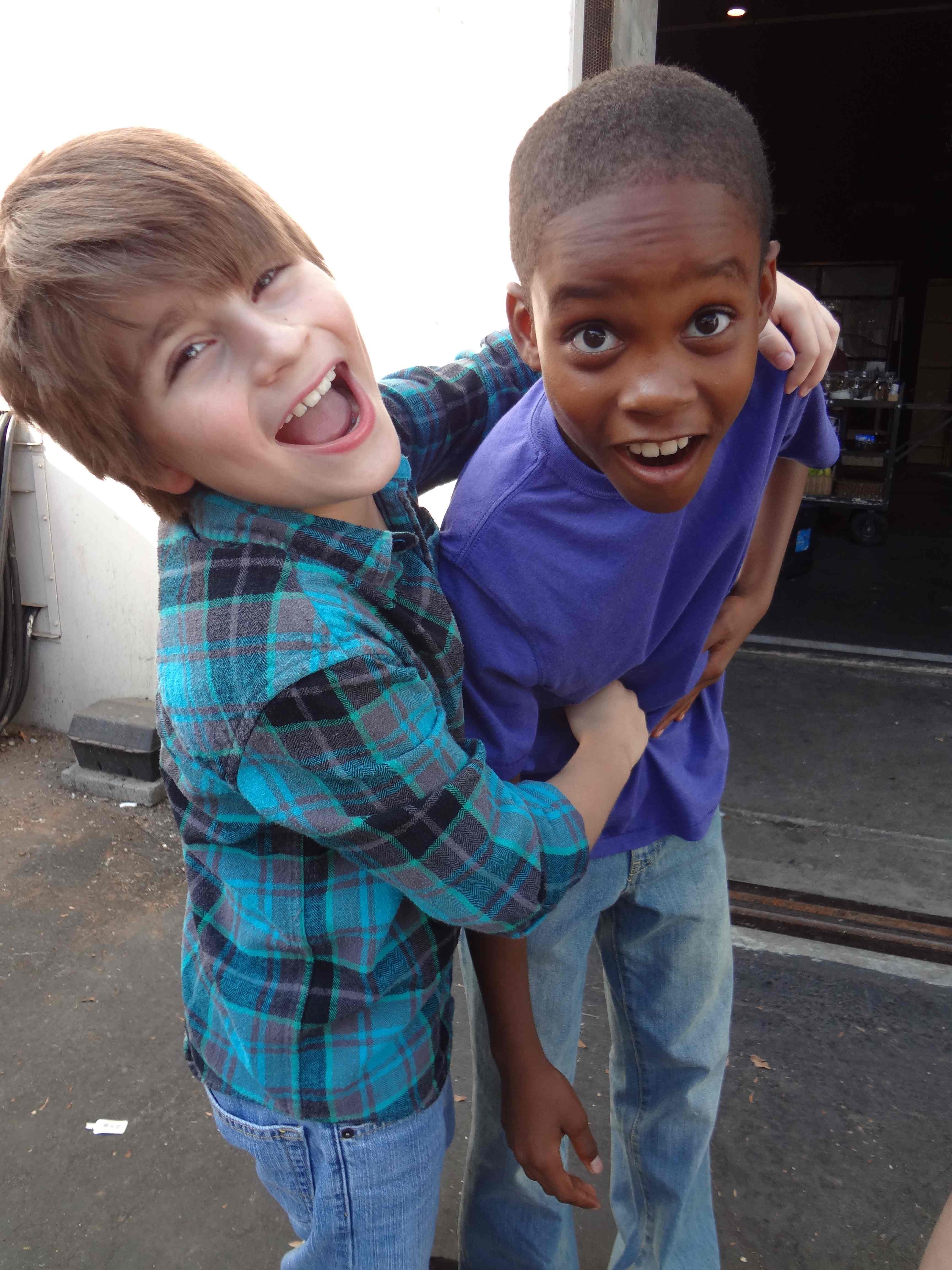 Young Winston and Young Nick on set of New Girl