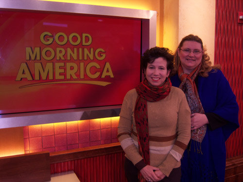 Victoria and Sheila on the set of Good Morning America