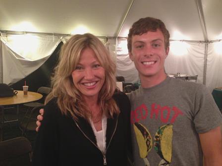 With Joey Lauren Adams on the set of 'Animal'