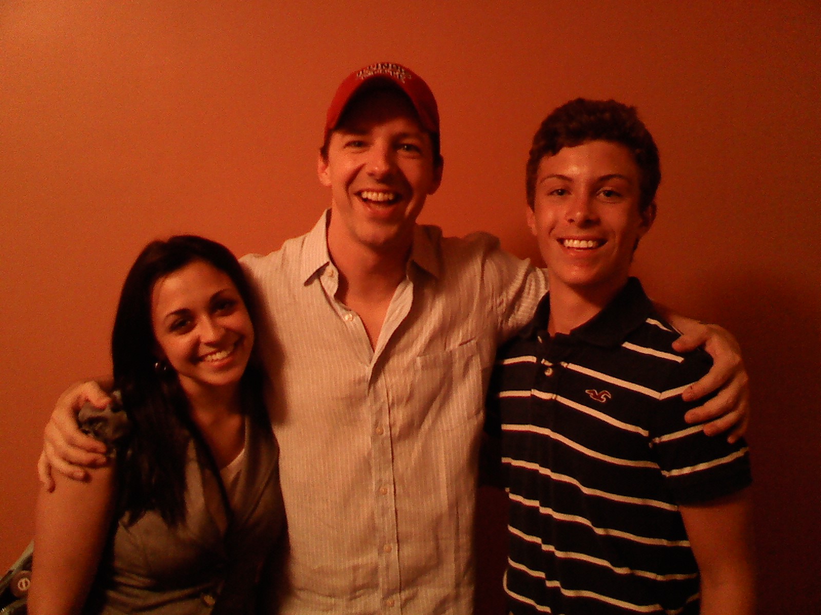 Cheryl Alessio, Sean Hayes, and Anthony Del Negro after Damn Yankees closing night.