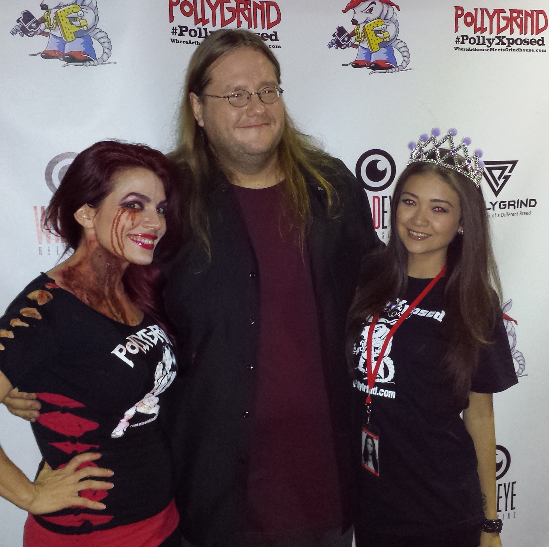 Tommie Vegas with Pollygrind Film Festival founder and creator, Chad Clinton Freeman and Corinne Garfield after being crowned Pollygrind Queen!