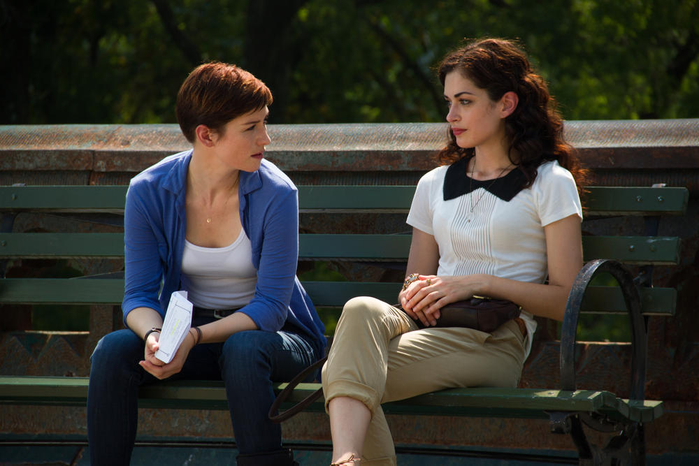 Still of Chyler Leigh and Justine Cotsonas in Taxi Brooklyn