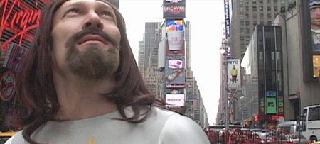 Ultrachrist (Jonathan C. Green) hunts sinners in Times Square