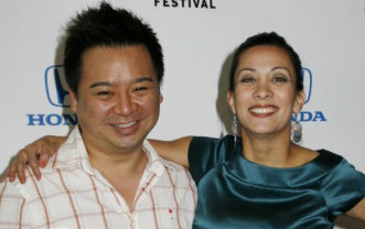 (L to R) At the Los Angeles Asian Pacific Film Festival, Actor Rex Lee poses with writer/director/ actress D. Lee Inosanto on the red carpet at the DGA. 
