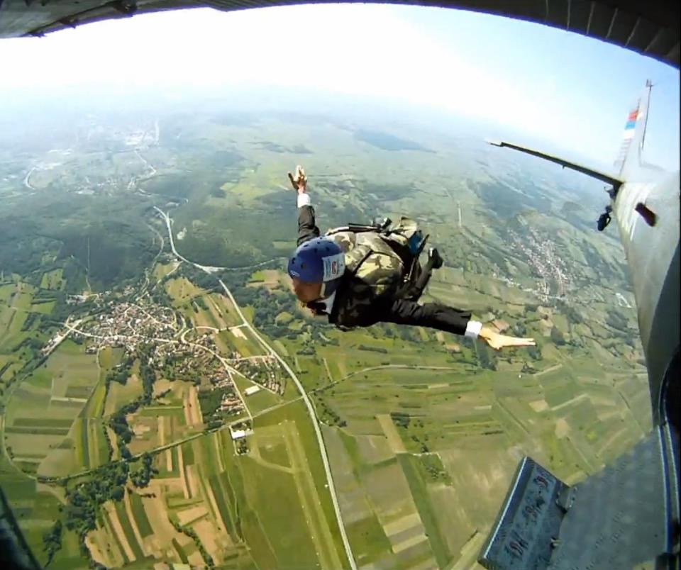 James Bond themed parachute jump - Paracin, Serbia.