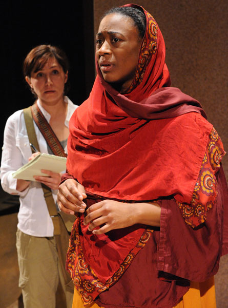 Helen Hayes Nominated performance as Hawa in IN DARFUR at Theater J. (Left to Right: Rahaleh Nassri and Erika Rose)