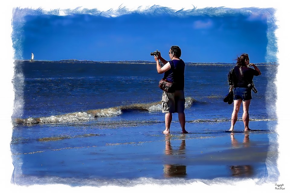 James Magnum Cook with his W Shelley on the Beach scouting views at St. Simons Island, Georgia for the 2012 St. Simons Island Model Weekend!