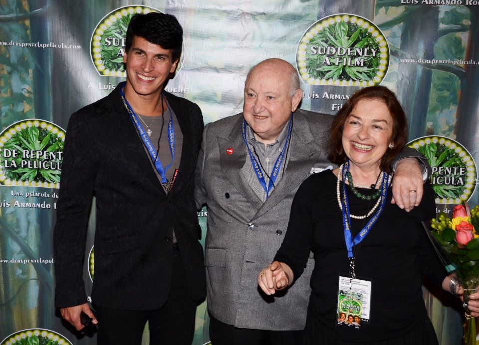 Filmmaker Luis Armando Roche, Producer Marie-Francoise Roche and Carlos Antonio Leon on the St. Louis International Film Festival premiere of SUDDENLY, THE MOVIE