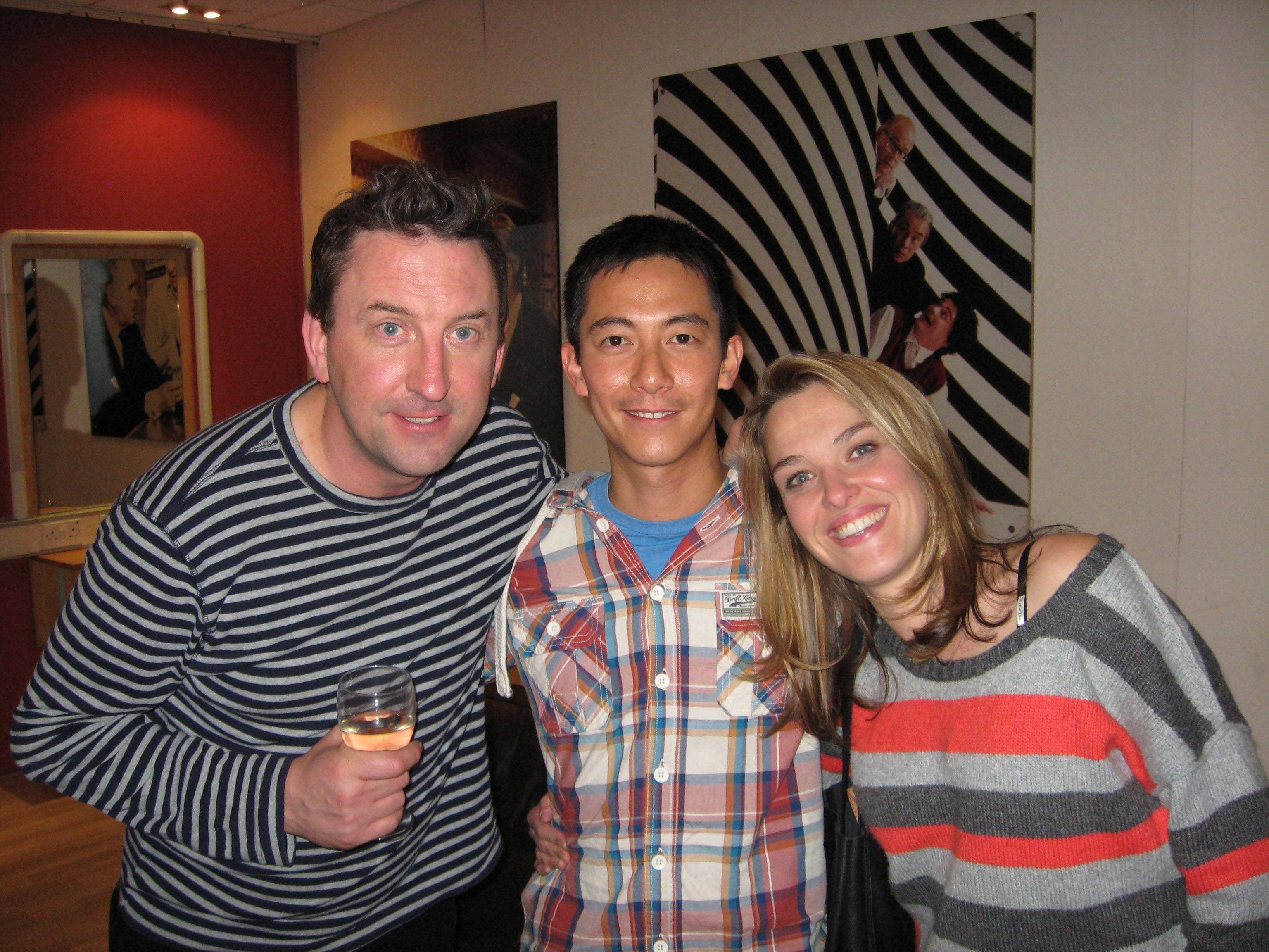 Akie Kotabe with Lee Mack and Sally Bretton from BBC's Not Going Out.