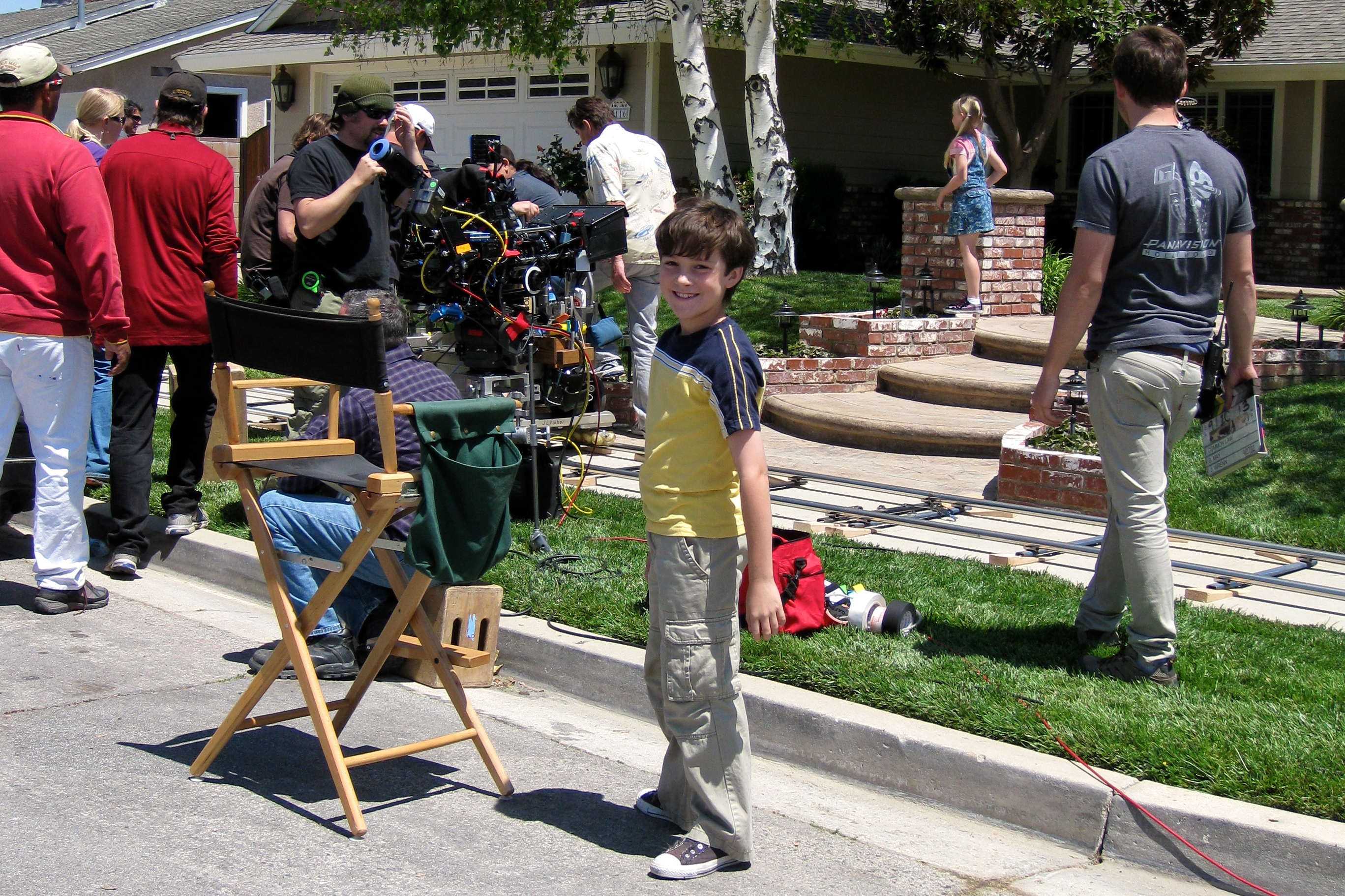 Griffin Cleveland on the set of Hallmark's 