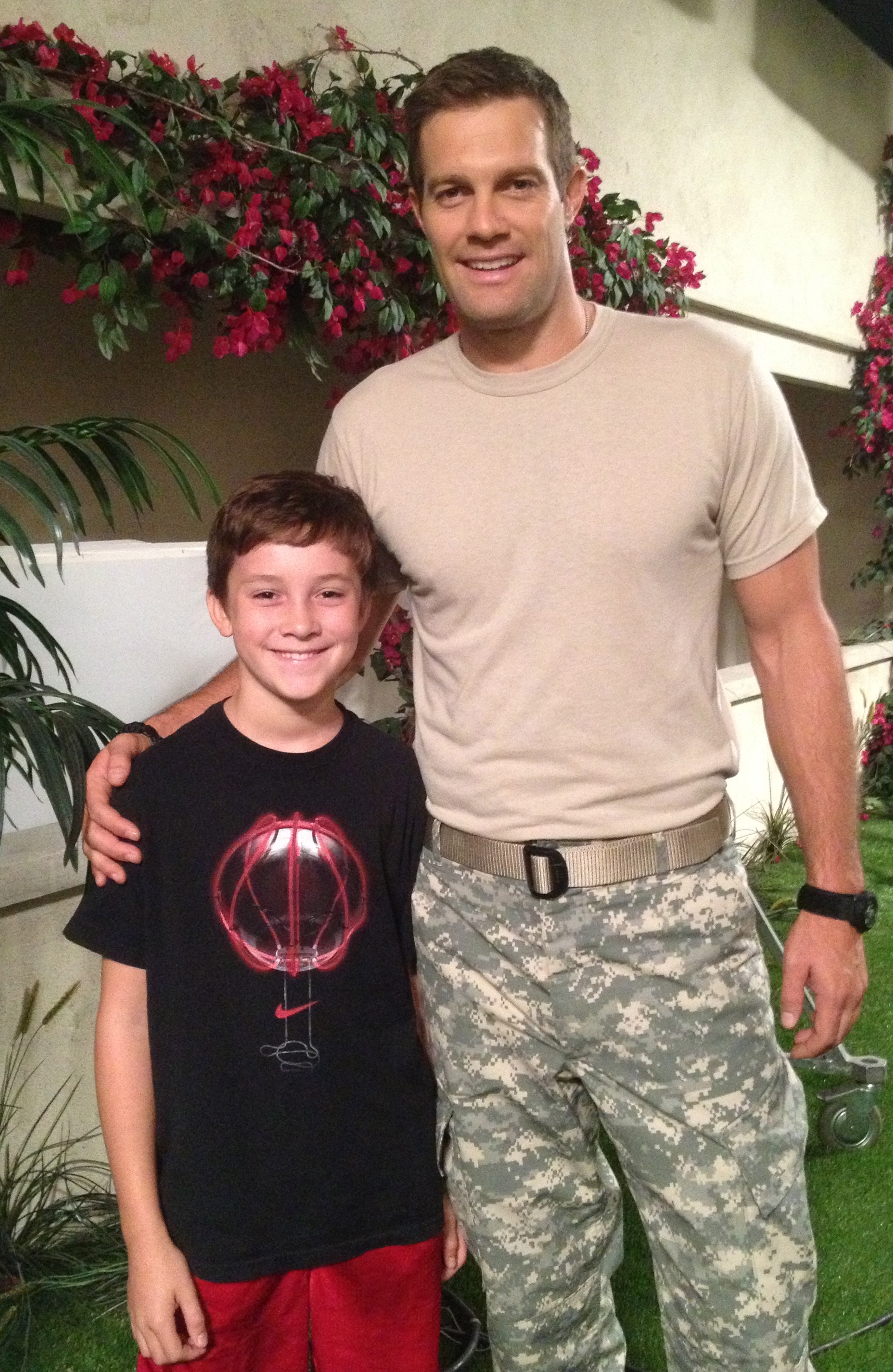 Griffin Cleveland with Geoff Stults on the FOX pilot, Enlisted.