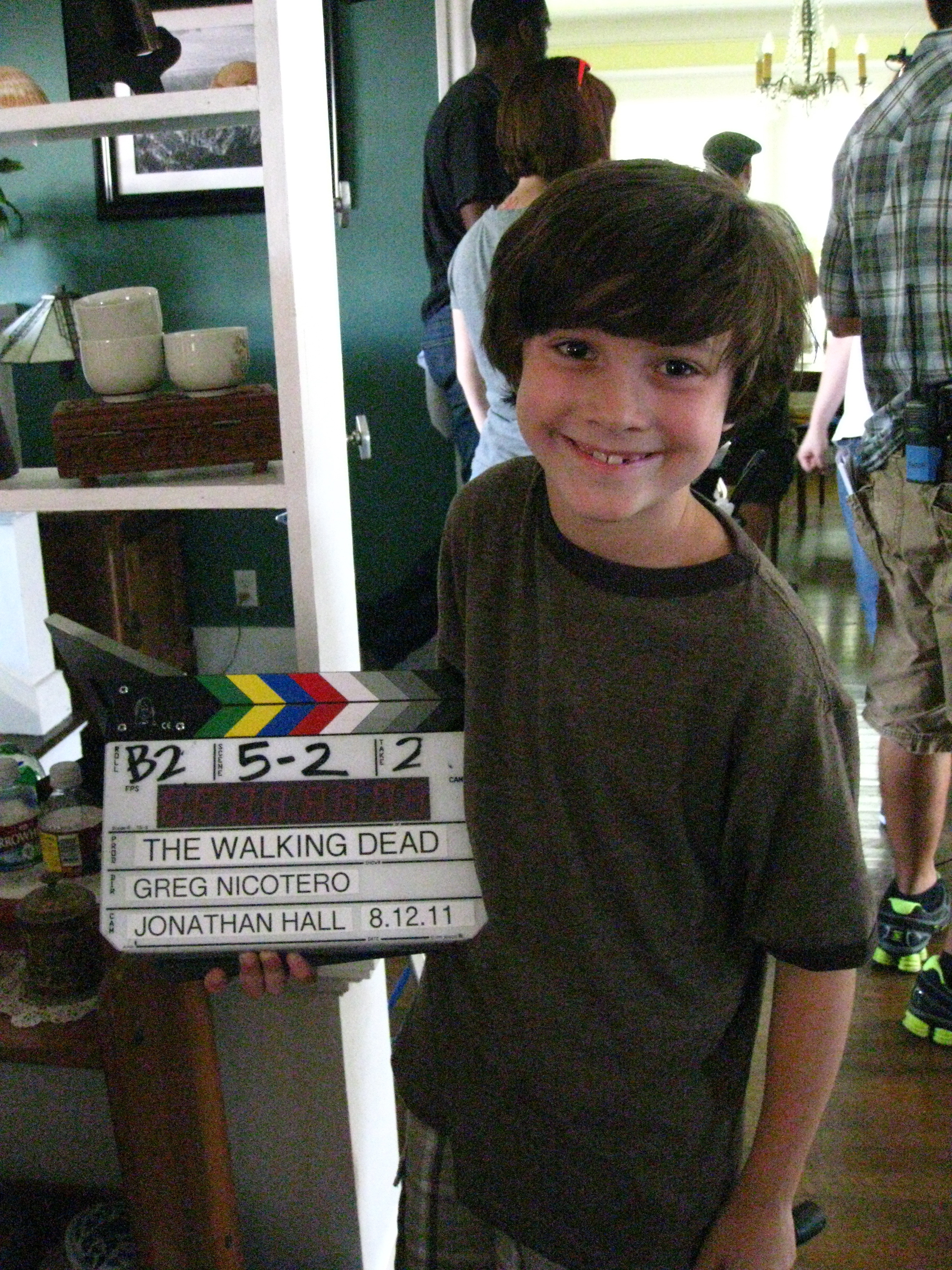 Griffin on the set of The Walking Dead webisodes, directed by FX God, Greg Nicotero!