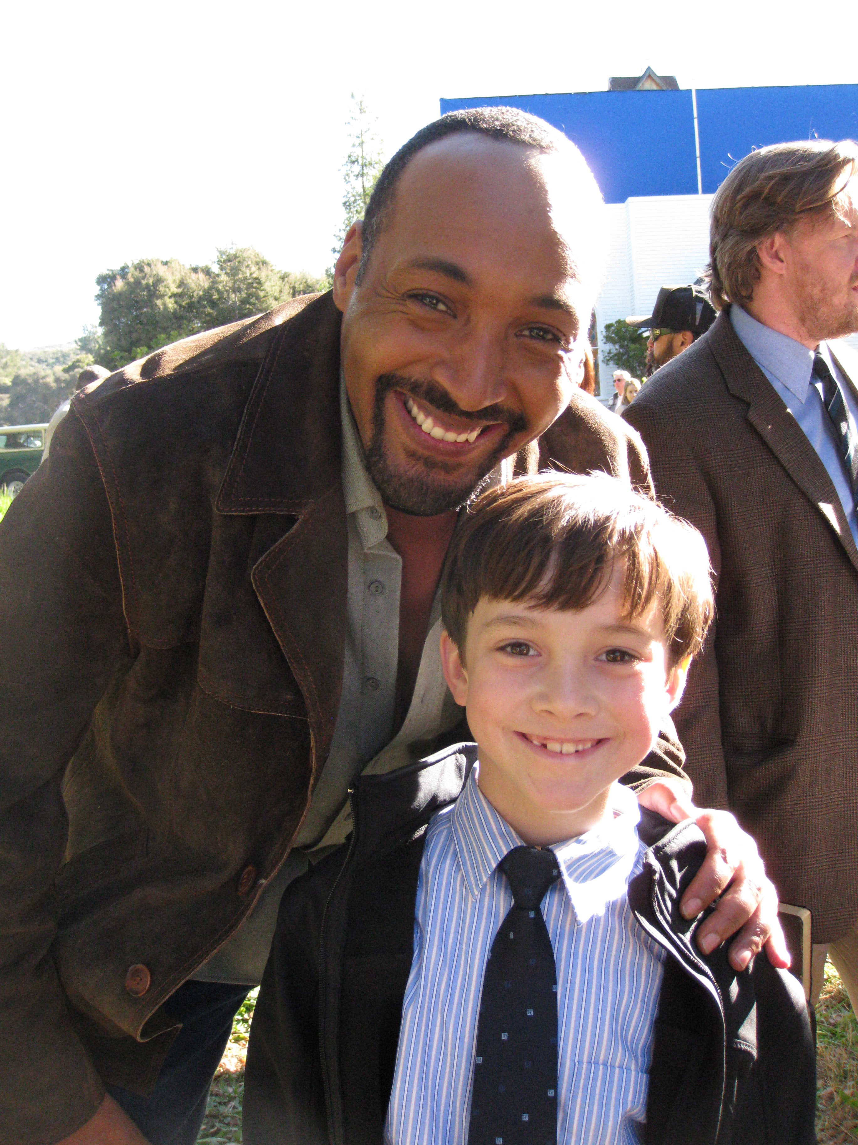 Jesse L. Martin and Griffin Cleveland on the set of the pilot, Hallelujah
