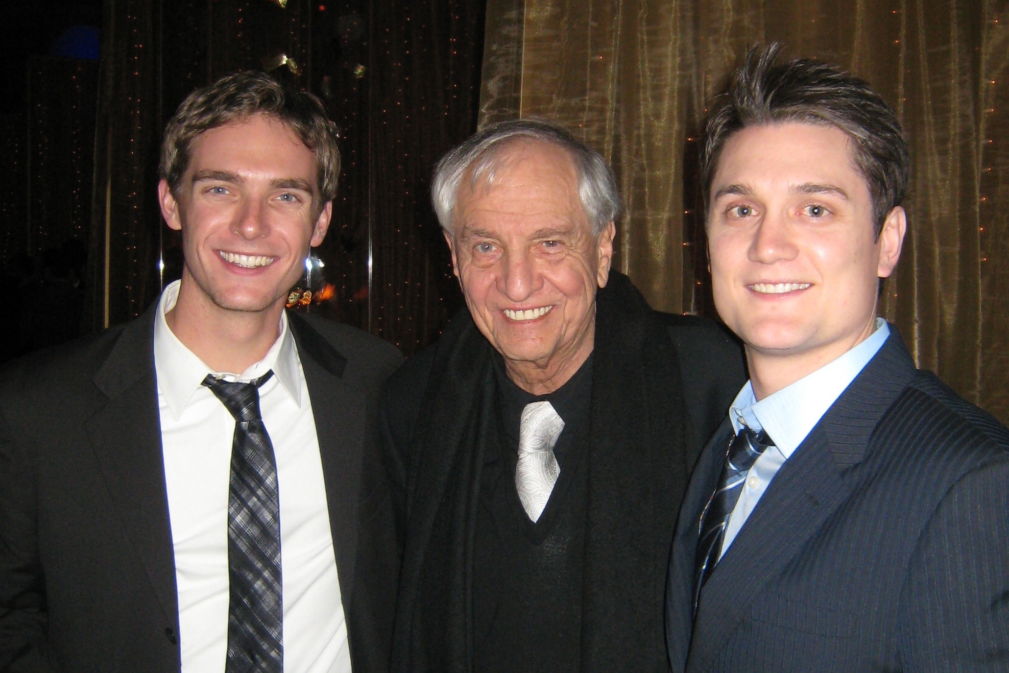 Jesse Wilson, Garry Marshall, and Greg Wilson at the New Year's Eve premiere party