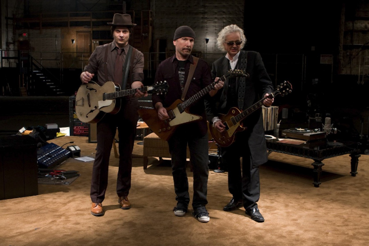 Still of Jimmy Page, The Edge and Jack White in It Might Get Loud (2008)