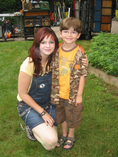 with Amber Tamblyn on the set of Sisterhood of the Traveling Pants 2