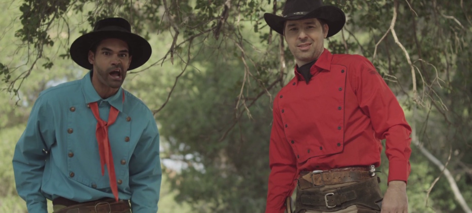 Still of Luke White and Will Klipstine in Saddle Up.