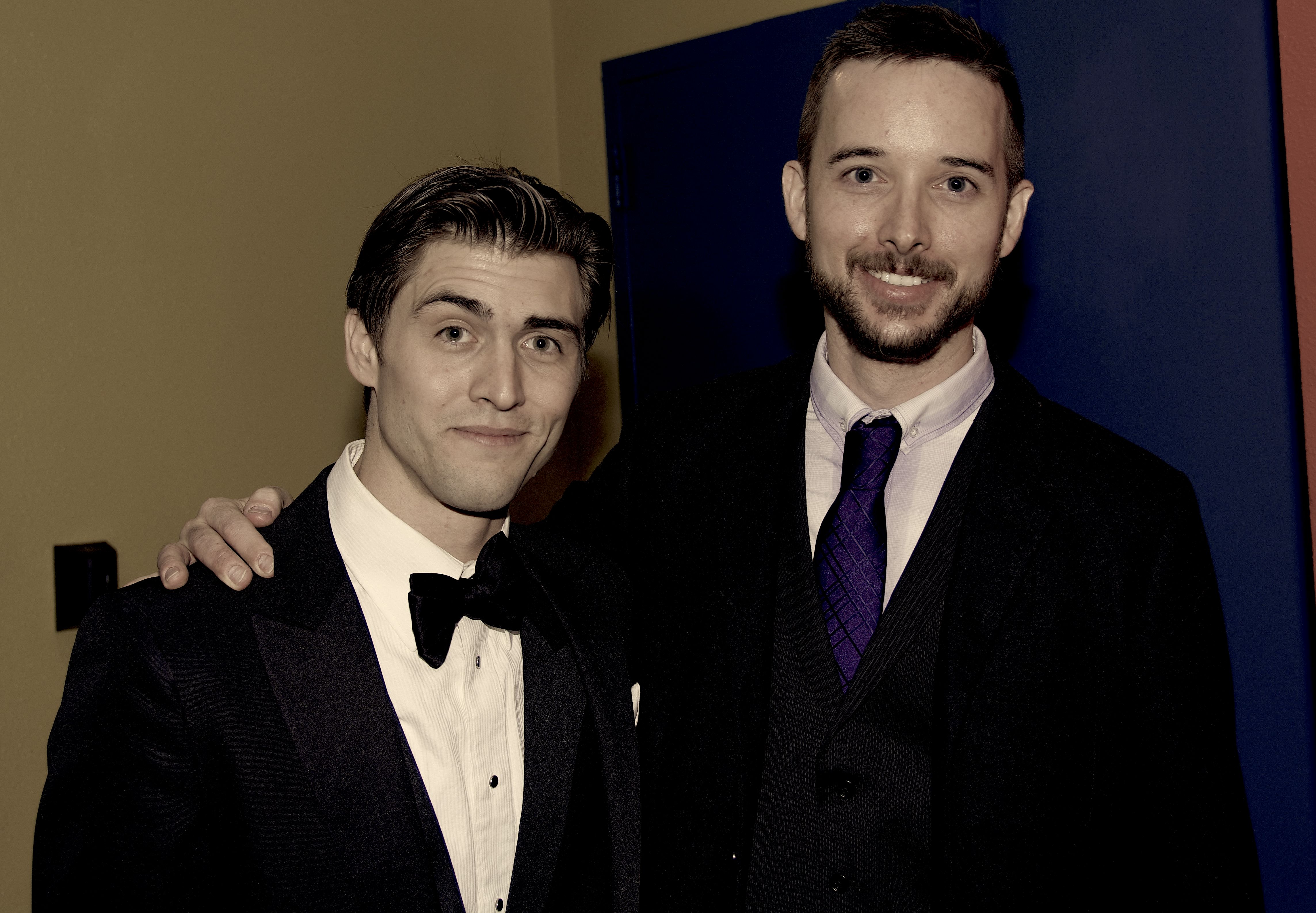 Cole with Tyler Cade Simmons at the 'Uncharted - Hidden Tyrants' premiere.