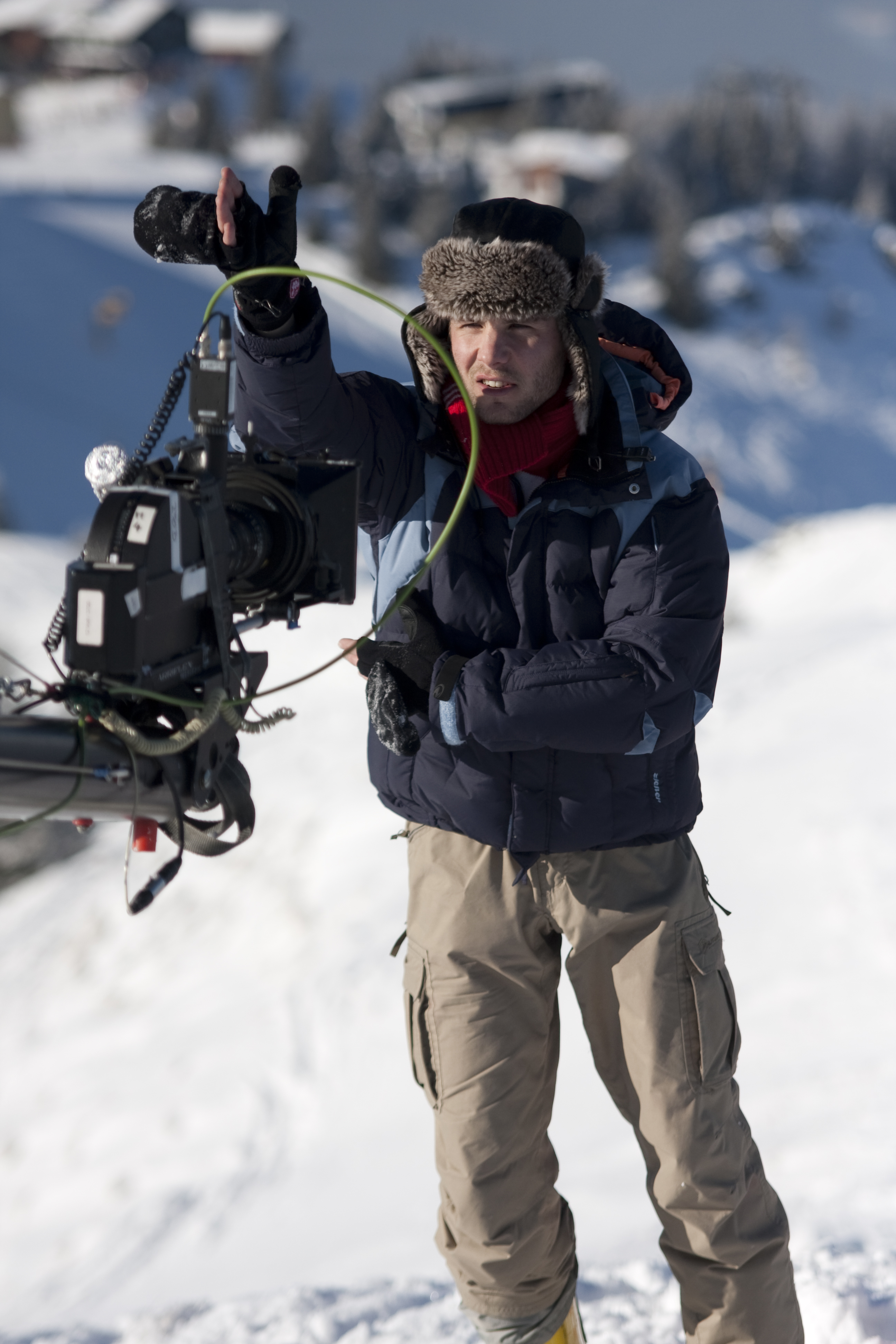 Dominik Hartl on the set of 