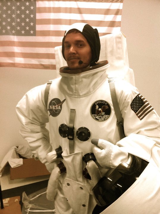 Robert Reitano preparing for 'moon landing'.